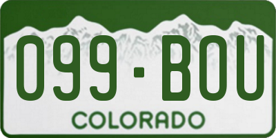CO license plate 099BOU
