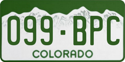 CO license plate 099BPC