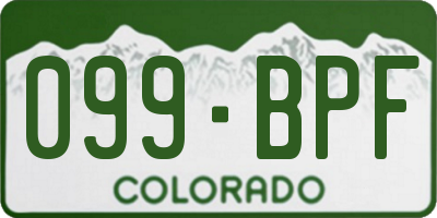 CO license plate 099BPF