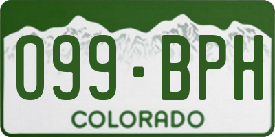 CO license plate 099BPH