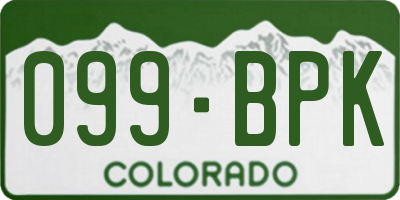 CO license plate 099BPK