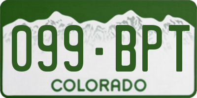 CO license plate 099BPT