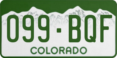 CO license plate 099BQF