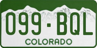 CO license plate 099BQL