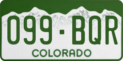 CO license plate 099BQR
