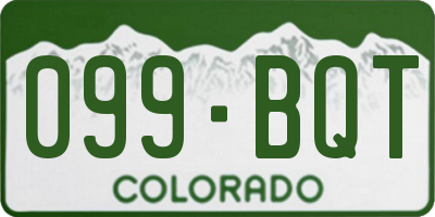 CO license plate 099BQT