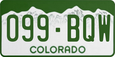 CO license plate 099BQW