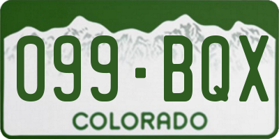 CO license plate 099BQX