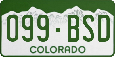 CO license plate 099BSD