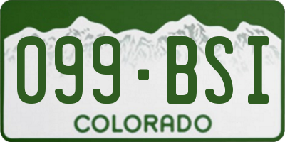 CO license plate 099BSI