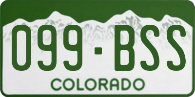 CO license plate 099BSS