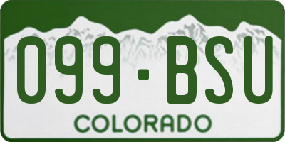 CO license plate 099BSU