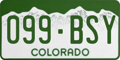 CO license plate 099BSY