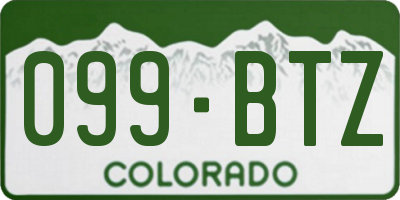 CO license plate 099BTZ