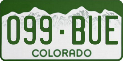 CO license plate 099BUE