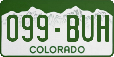 CO license plate 099BUH