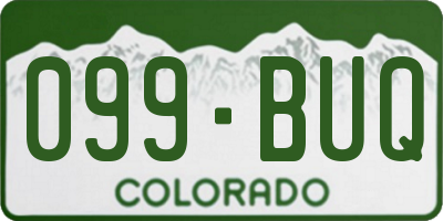 CO license plate 099BUQ