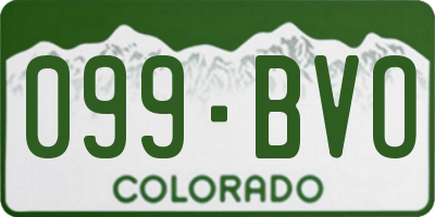 CO license plate 099BVO