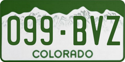 CO license plate 099BVZ