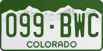 CO license plate 099BWC