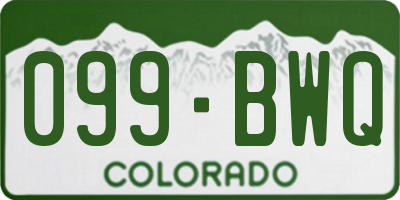 CO license plate 099BWQ