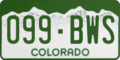CO license plate 099BWS
