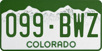 CO license plate 099BWZ