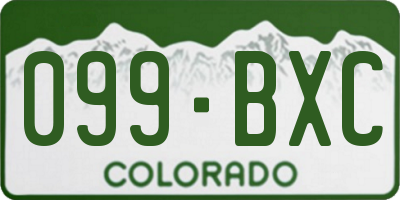 CO license plate 099BXC
