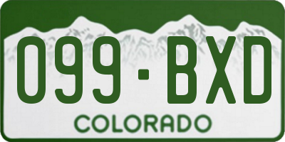 CO license plate 099BXD