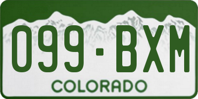 CO license plate 099BXM