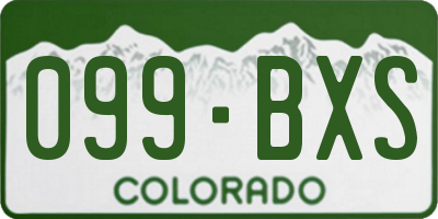 CO license plate 099BXS