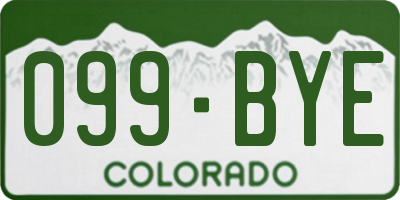 CO license plate 099BYE
