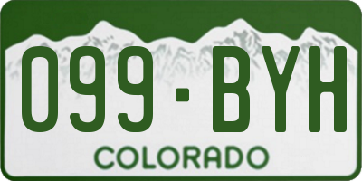 CO license plate 099BYH