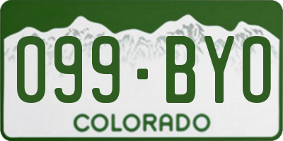 CO license plate 099BYO