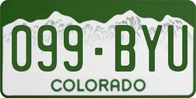 CO license plate 099BYU