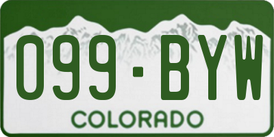 CO license plate 099BYW