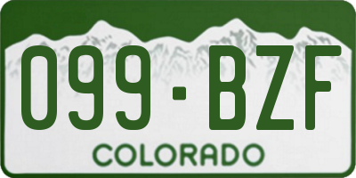 CO license plate 099BZF