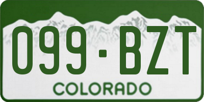 CO license plate 099BZT