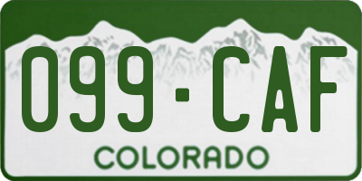 CO license plate 099CAF
