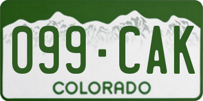CO license plate 099CAK