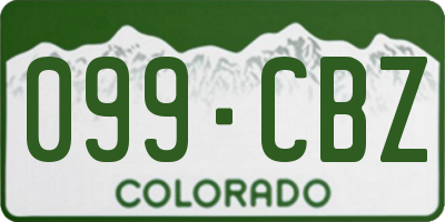 CO license plate 099CBZ