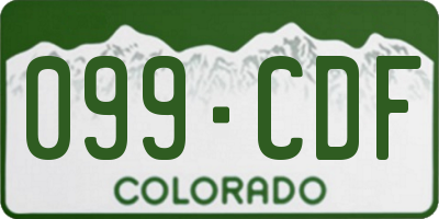 CO license plate 099CDF