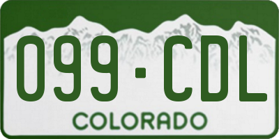 CO license plate 099CDL