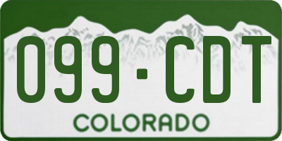 CO license plate 099CDT