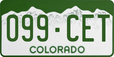 CO license plate 099CET