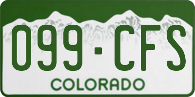 CO license plate 099CFS