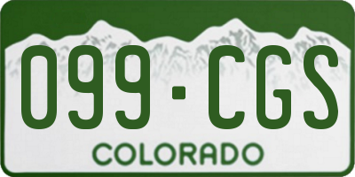 CO license plate 099CGS