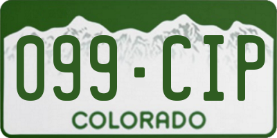 CO license plate 099CIP