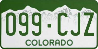 CO license plate 099CJZ