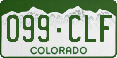 CO license plate 099CLF